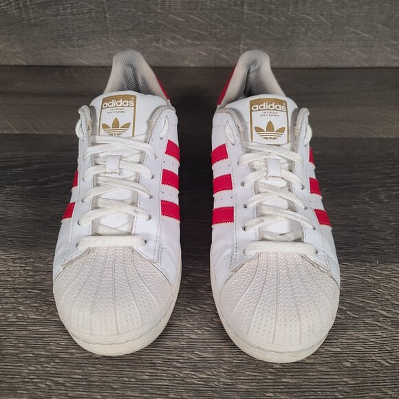 Adidas Superstar Men's Size 8.5 Shoes White Red Sneakers Shoes B27139 - Picture 3 of 12